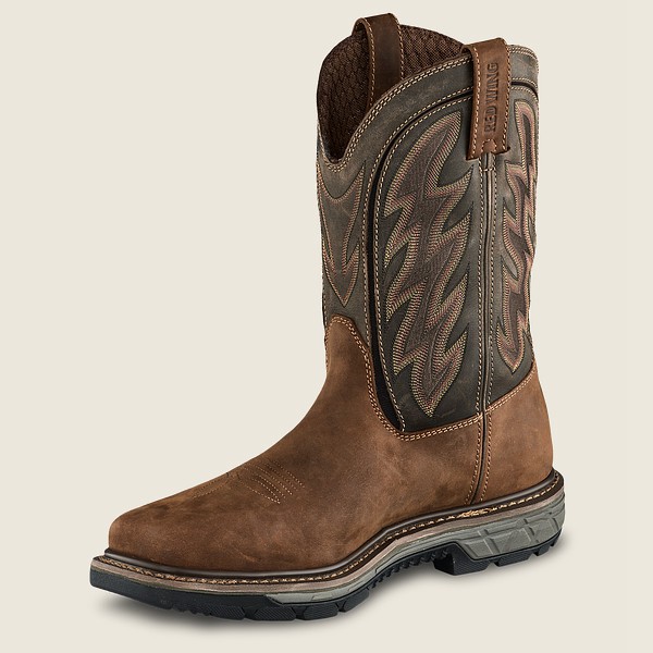 Red Wing Safety Bot Erkek - Rio Flex - 11-Inch Waterproof Toe Pull-On - Kahverengi - 15VRDGXBL